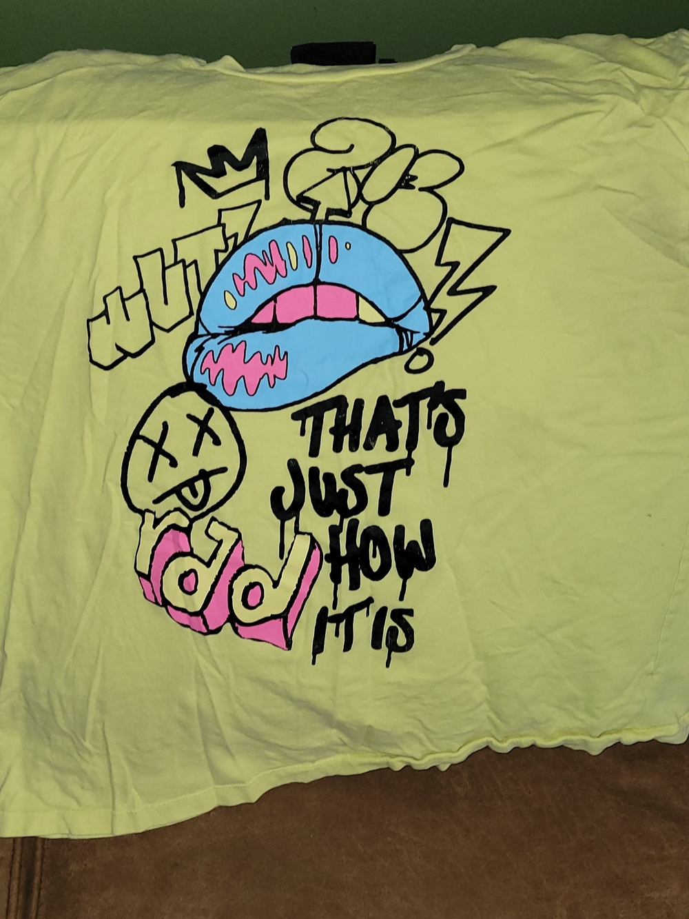 Graphic Tee with Blue & Pink Lips - "That's Just How It Is"
